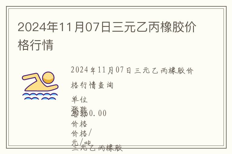 2024年11月07日三元乙丙橡膠價格行情