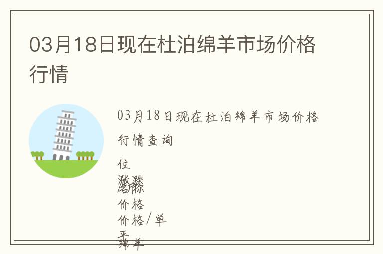 03月18日現在杜泊綿羊市場價格行情