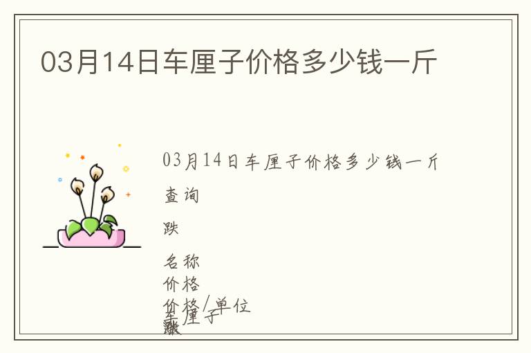03月14日車?yán)遄觾r(jià)格多少錢一斤