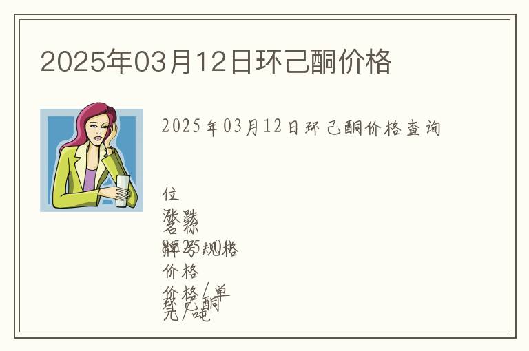 2025年03月12日環(huán)己酮價格