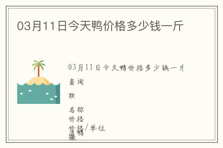 03月11日今天鴨價(jià)格多少錢(qián)一斤