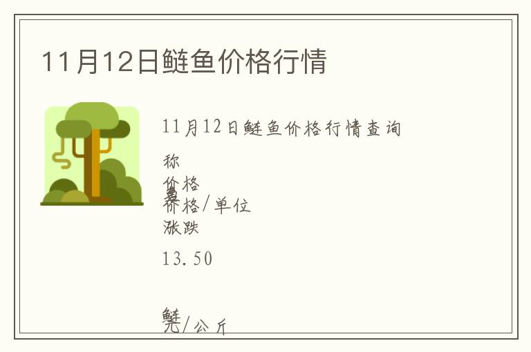 11月12日鰱魚價格行情