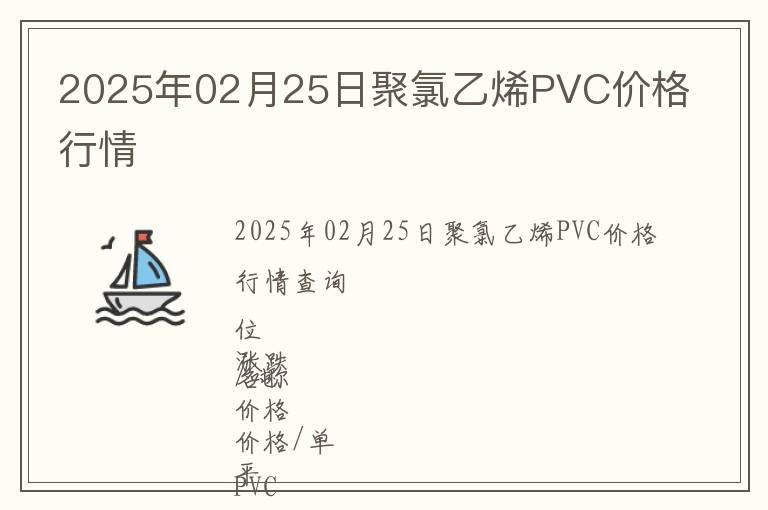 2025年02月25日聚氯乙烯PVC價(jià)格行情