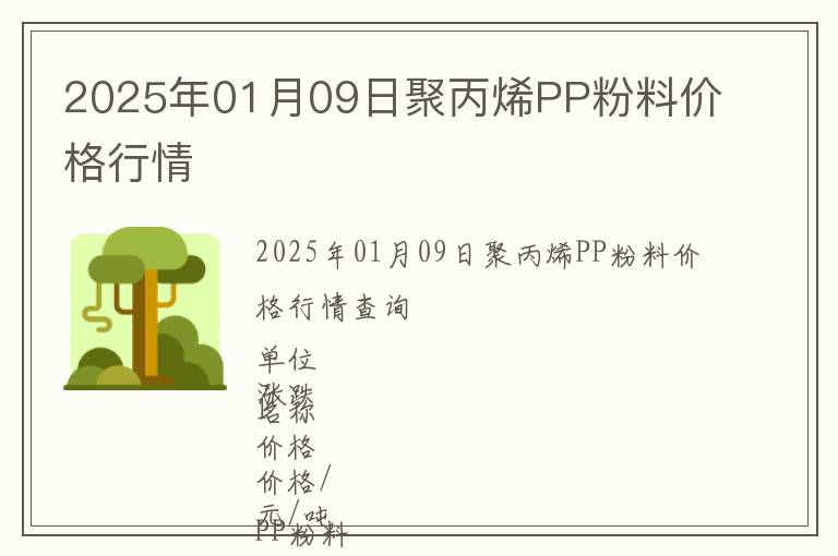 2025年01月09日聚丙烯PP粉料價格行情