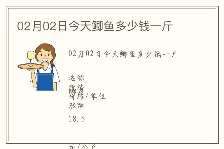 02月02日今天鯽魚多少錢一斤