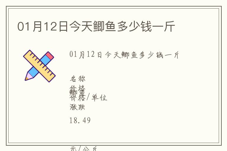 01月12日今天鯽魚多少錢一斤