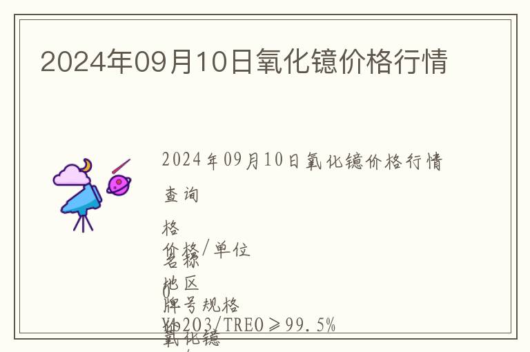 2024年09月10日氧化鐿價(jià)格行情
