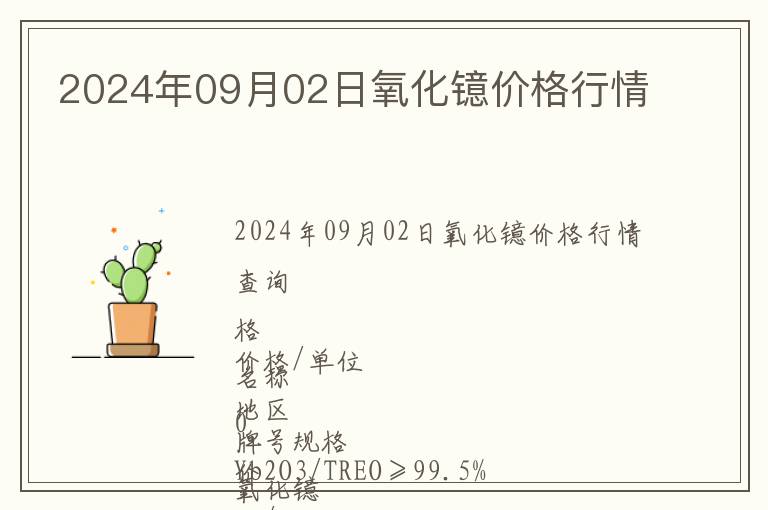 2024年09月02日氧化鐿價(jià)格行情