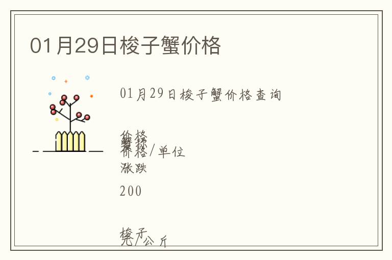 01月29日梭子蟹價(jià)格