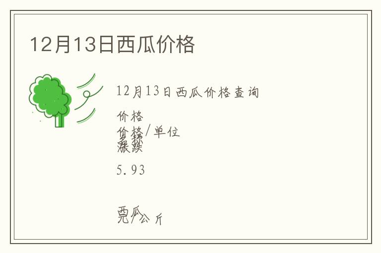 12月13日西瓜價(jià)格