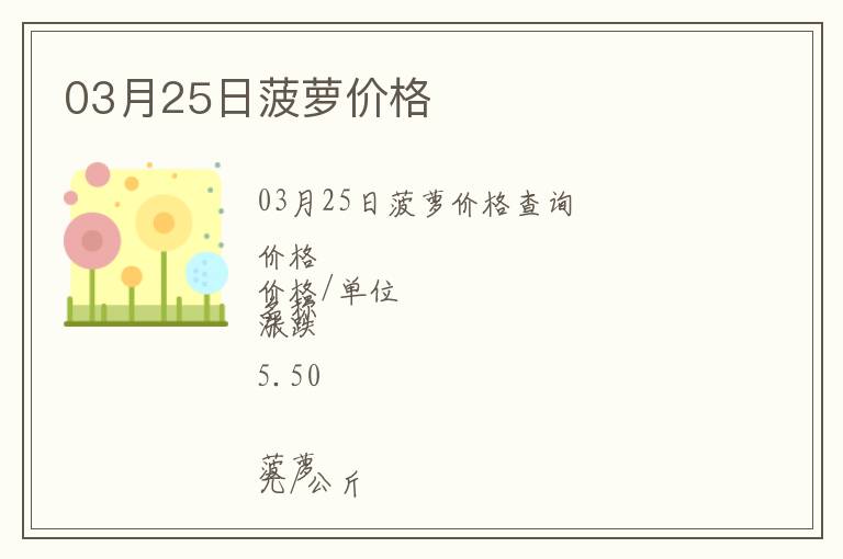 03月25日菠蘿價格