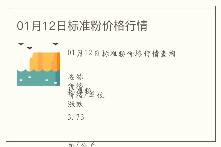 01月12日標(biāo)準(zhǔn)粉價格行情