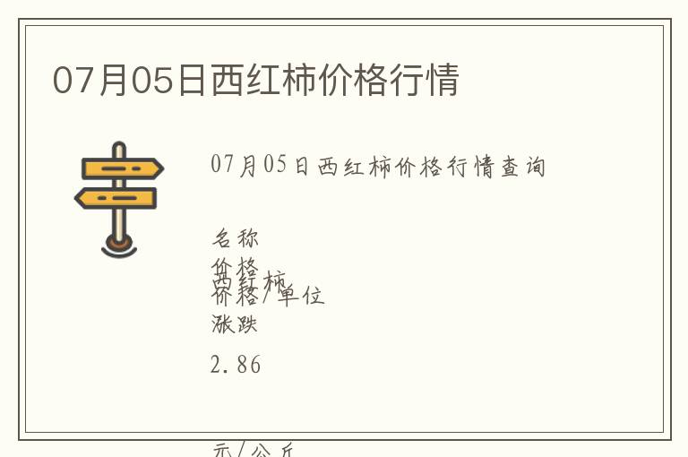 07月05日西紅柿價(jià)格行情