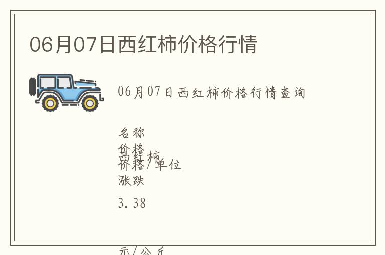 06月07日西紅柿價格行情