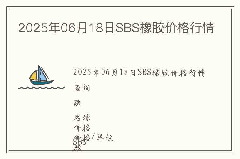 2025年06月18日SBS橡膠價格行情