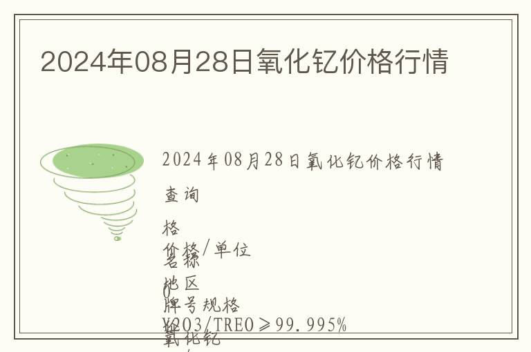 2024年08月28日氧化釔價格行情