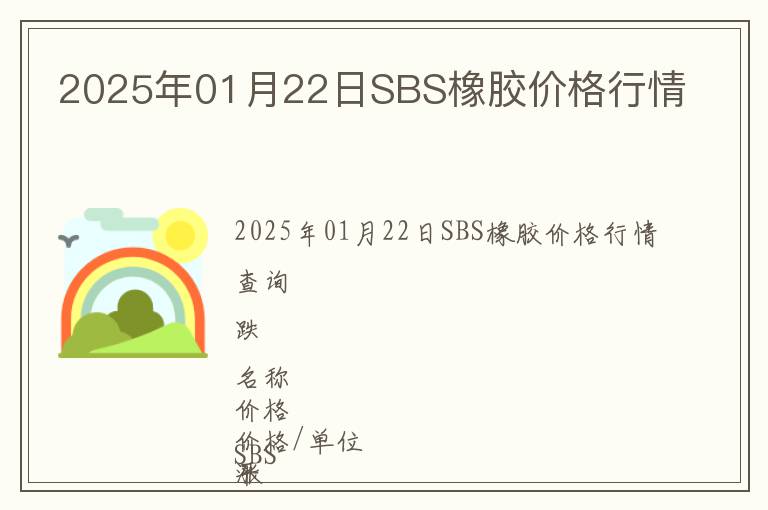 2025年01月22日SBS橡膠價格行情