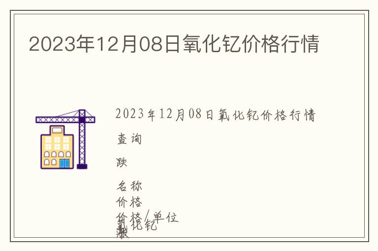 2023年12月08日氧化釔價(jià)格行情