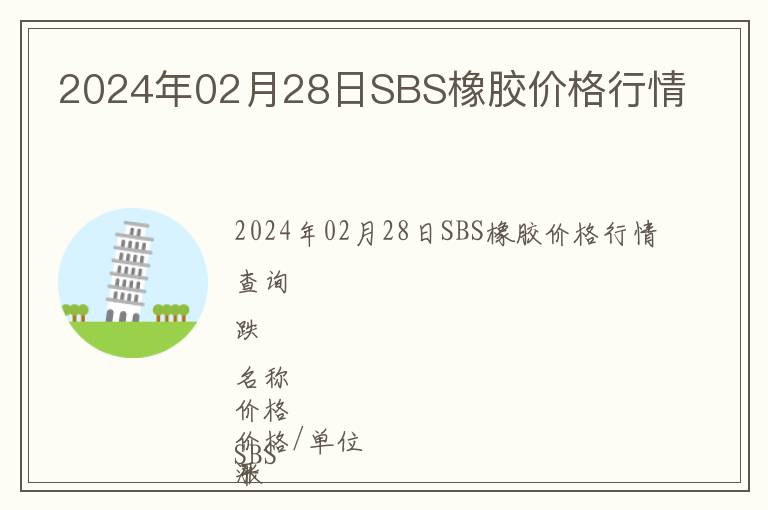 2024年02月28日SBS橡膠價格行情