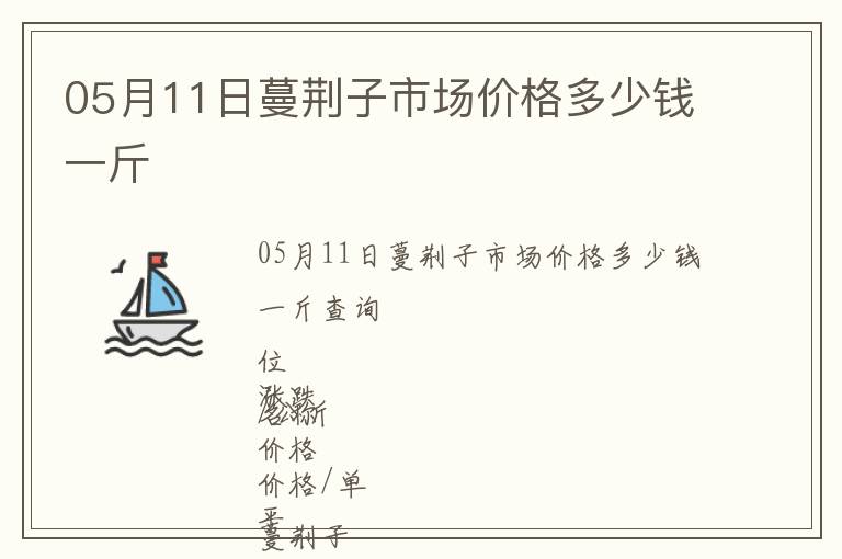 05月11日蔓荊子市場價格多少錢一斤