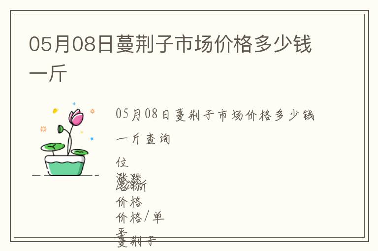 05月08日蔓荊子市場價格多少錢一斤