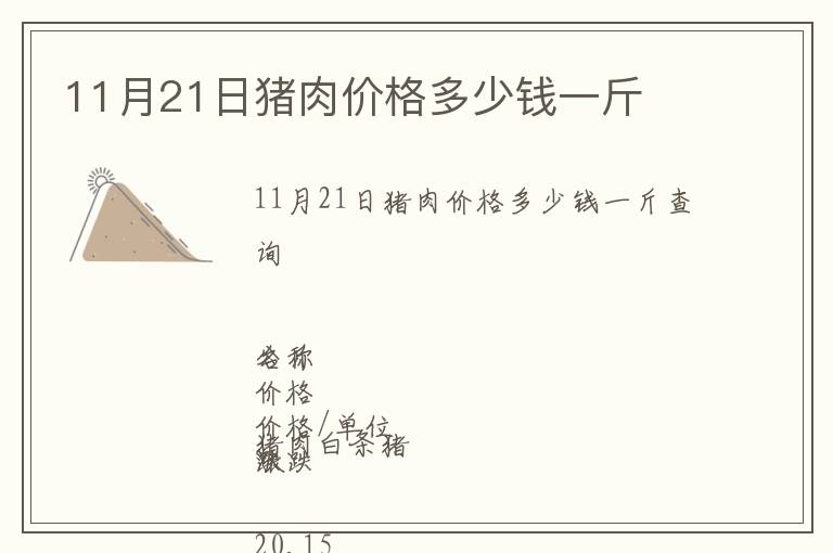 11月21日豬肉價(jià)格多少錢一斤