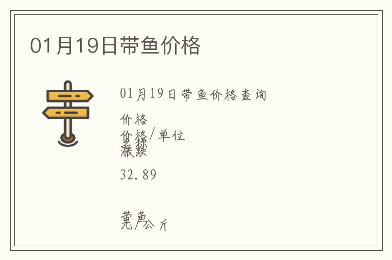 01月19日帶魚價(jià)格