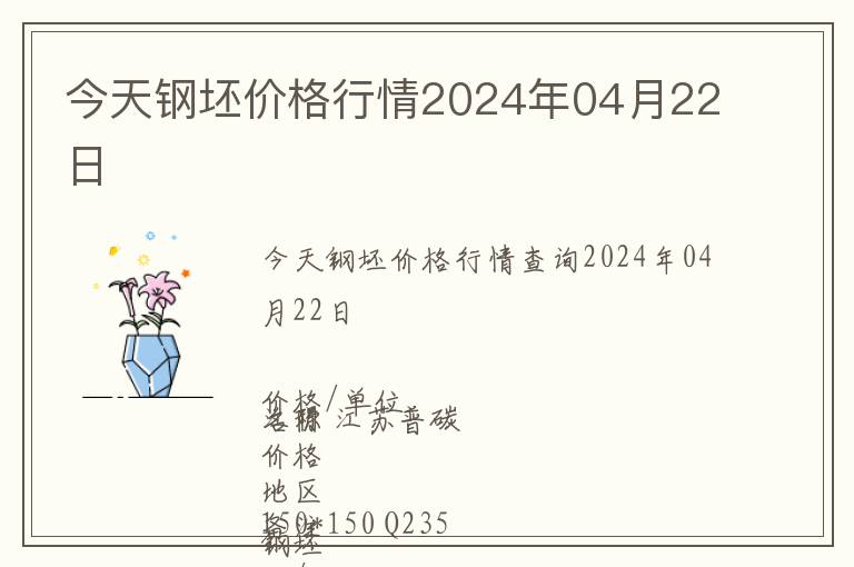 今天鋼坯價格行情2024年04月22日