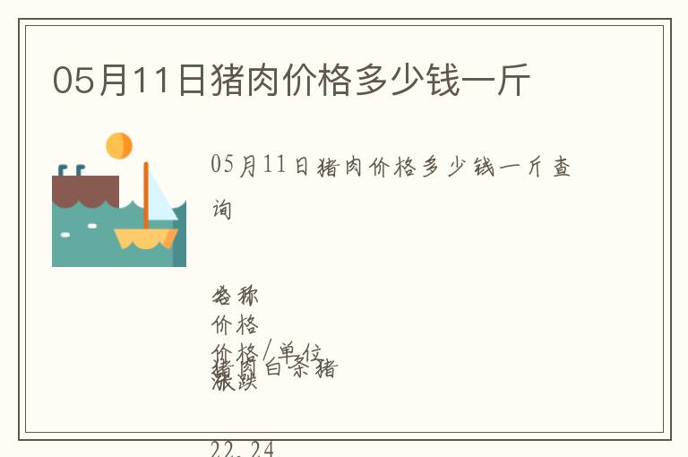 05月11日豬肉價格多少錢一斤