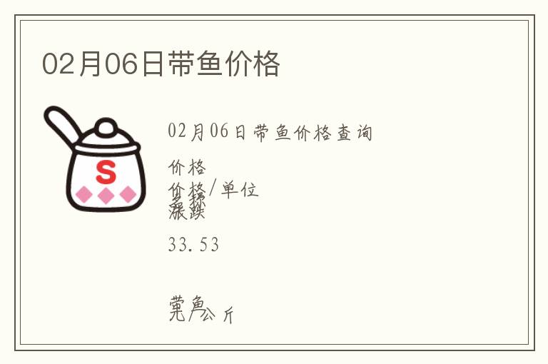 02月06日帶魚價格