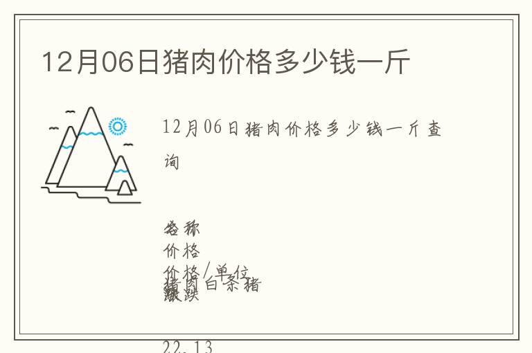 12月06日豬肉價(jià)格多少錢(qián)一斤