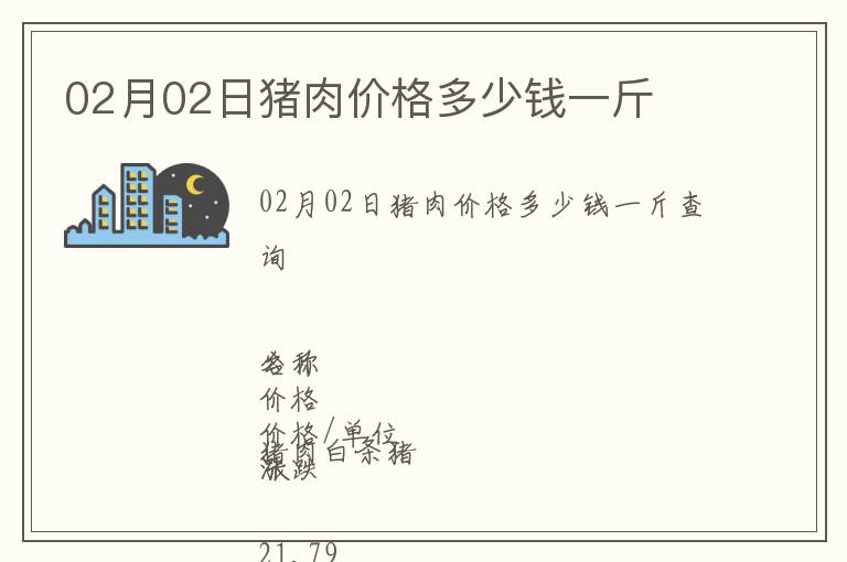 02月02日豬肉價(jià)格多少錢一斤