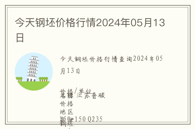 今天鋼坯價格行情2024年05月13日