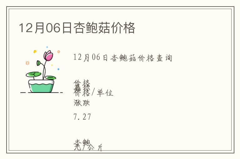 12月06日杏鮑菇價格