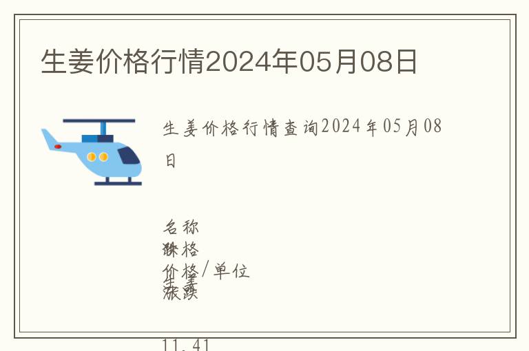 生姜價(jià)格行情2024年05月08日