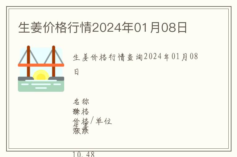 生姜價格行情2024年01月08日