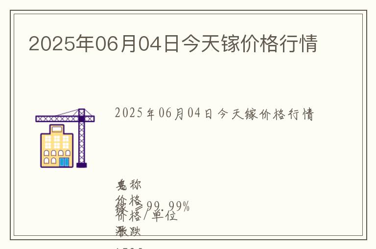 2025年06月04日今天鎵價格行情