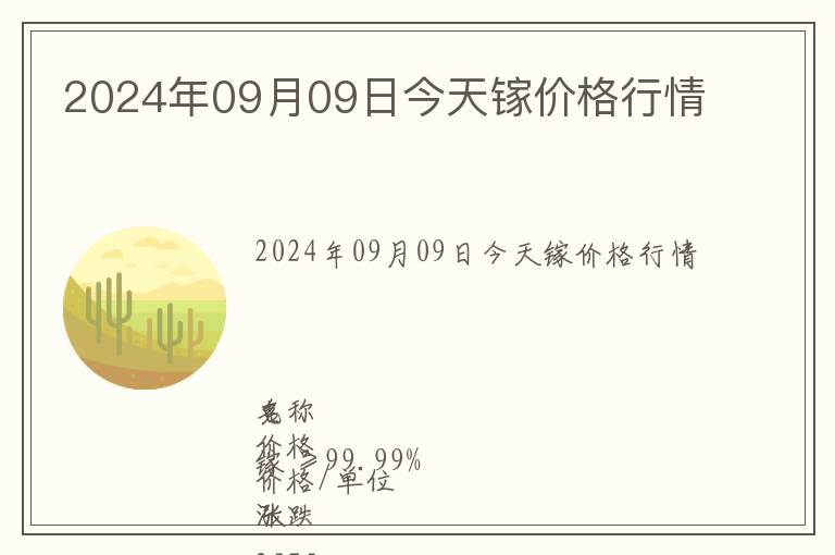 2024年09月09日今天鎵價格行情