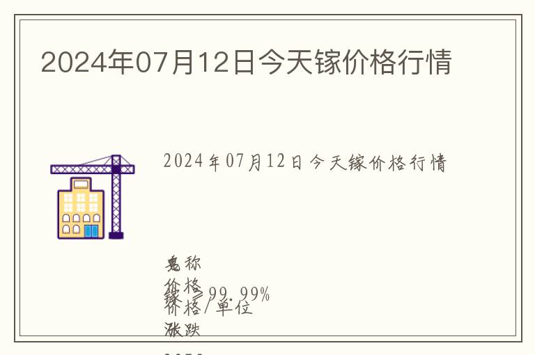 2024年07月12日今天鎵價格行情
