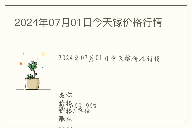 2024年07月01日今天鎵價格行情