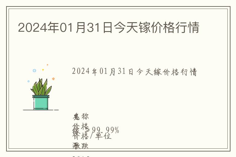 2024年01月31日今天鎵價(jià)格行情