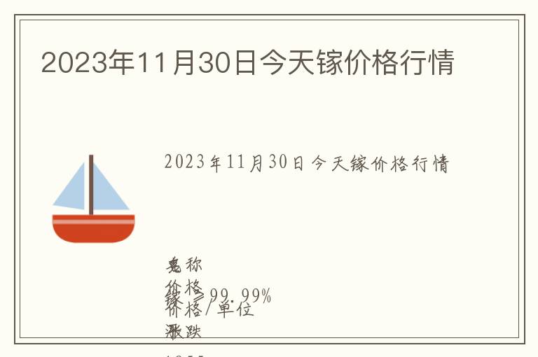 2023年11月30日今天鎵價(jià)格行情