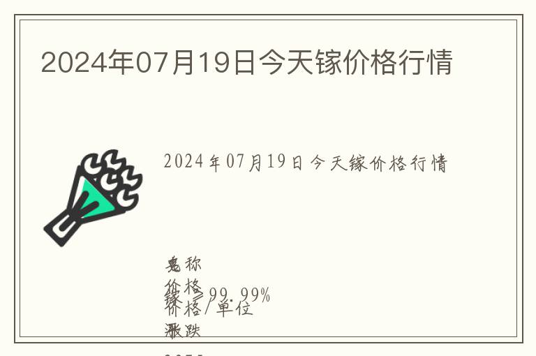 2024年07月19日今天鎵價格行情