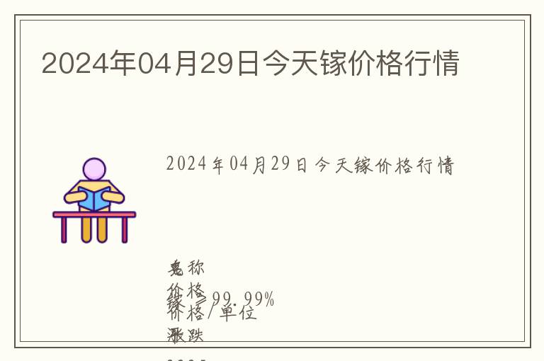 2024年04月29日今天鎵價(jià)格行情