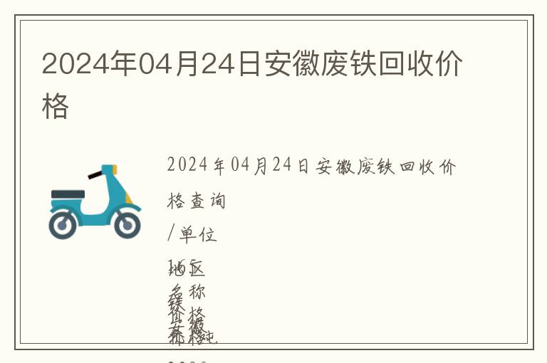 2024年04月24日安徽廢鐵回收價格