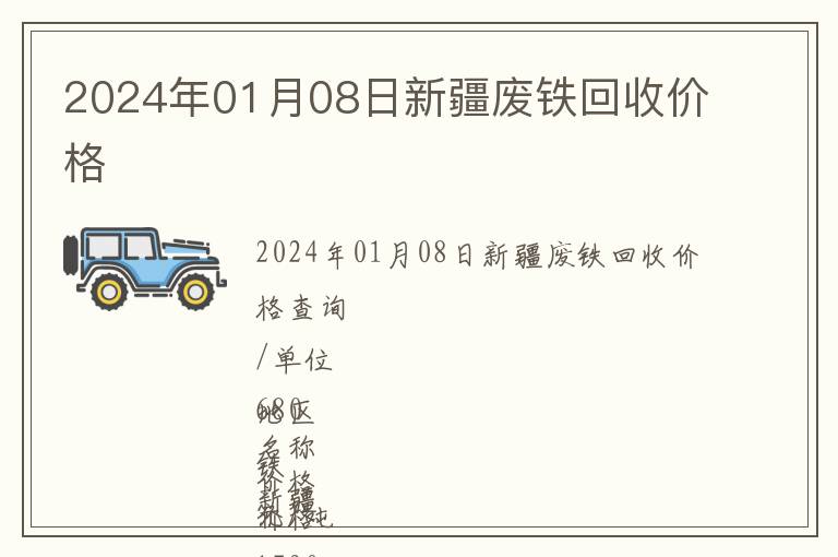 2024年01月08日新疆廢鐵回收價格
