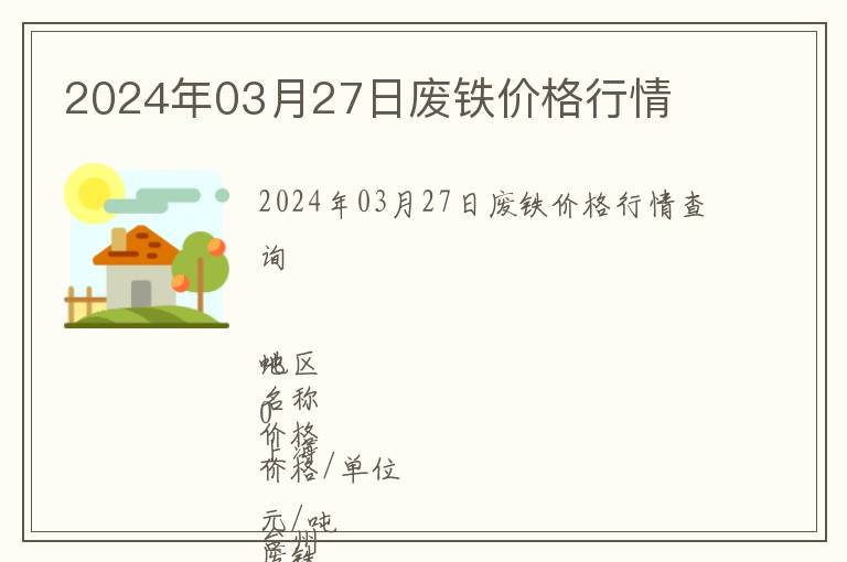 2024年03月27日廢鐵價格行情