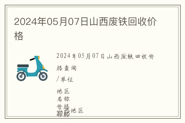 2024年05月07日山西廢鐵回收價格