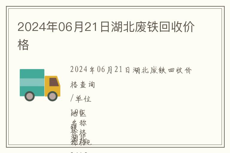 2024年06月21日湖北廢鐵回收價格
