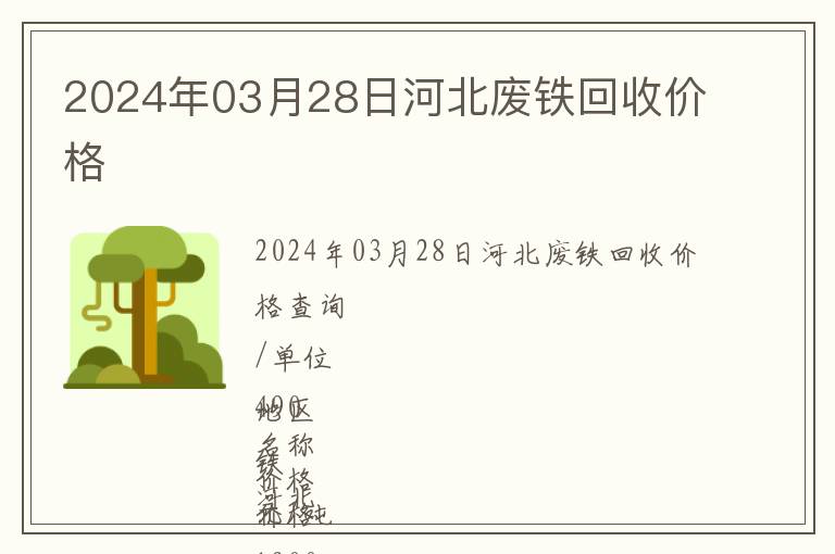 2024年03月28日河北廢鐵回收價(jià)格